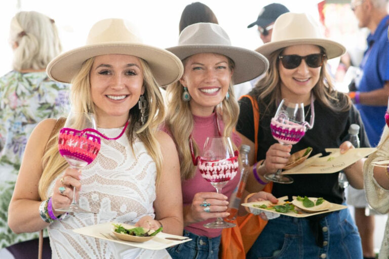 Women enjoying food and wine